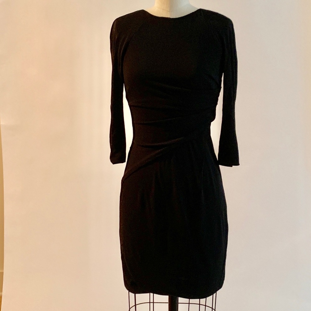 Karen Millen Draped Little Black Zip Back Dress